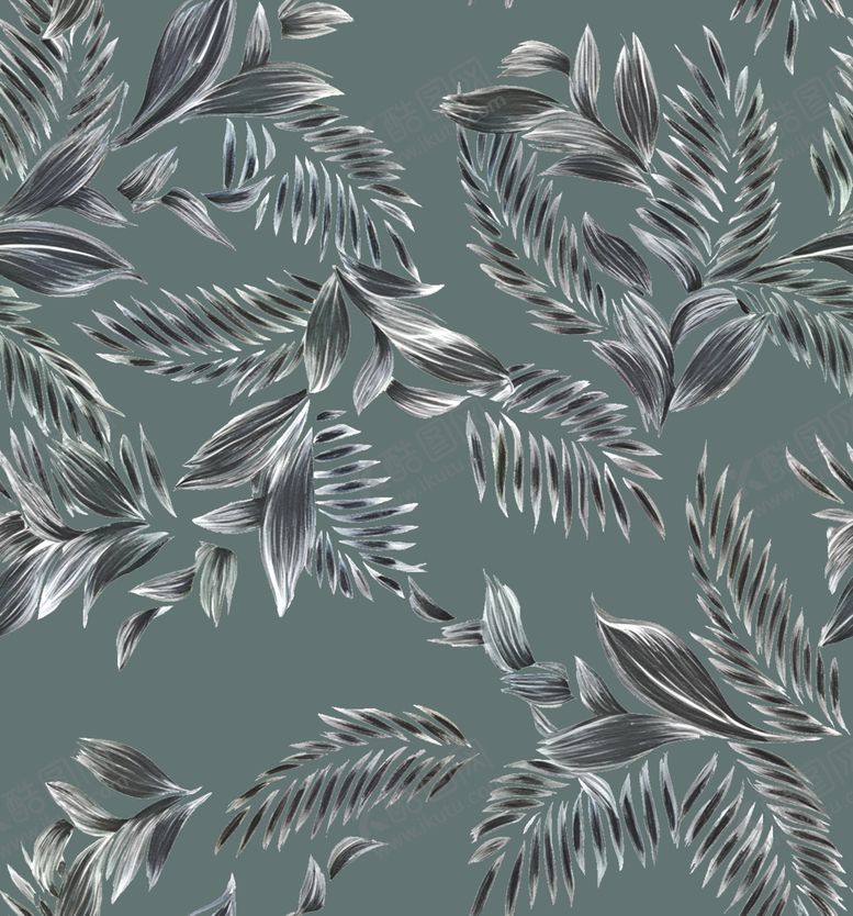 编号：82122504040050402775【酷图网】源文件下载-清新绿叶植物无缝图案