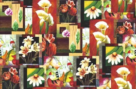 手绘花玉兰花百合花抽象画