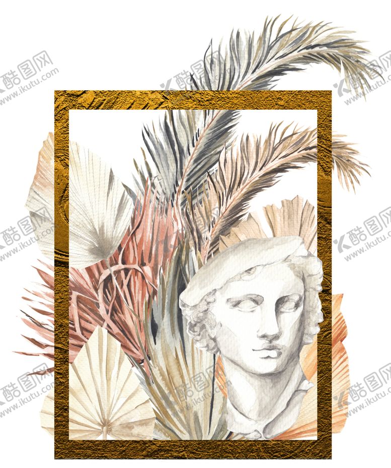 编号：89652510041418529841【酷图网】源文件下载-北欧小清新水彩植物图案