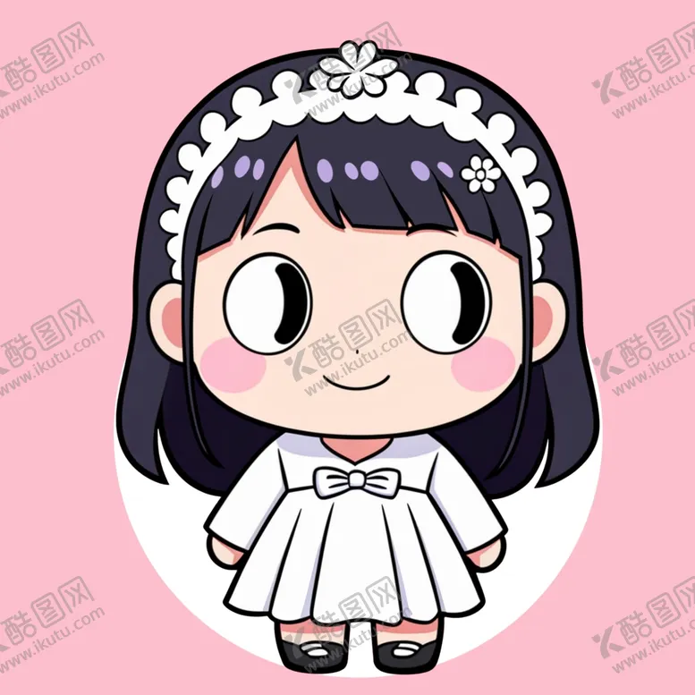 编号：65103401261544093179【酷图网】源文件下载-手绘卡通白衣服小女孩
