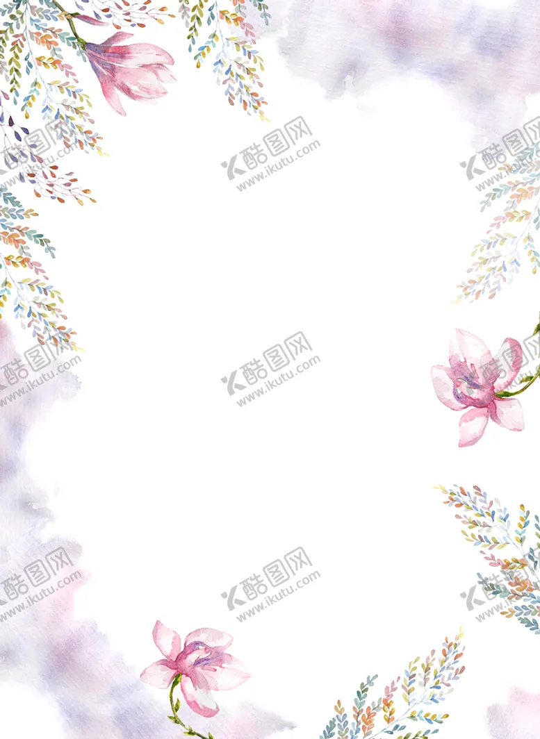 编号：71156611202112465625【酷图网】源文件下载-水彩花卉花环贺卡