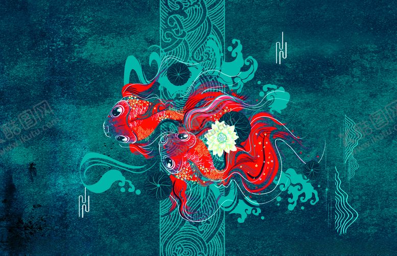 编号：80740609261829481159【酷图网】源文件下载-大牌金鱼定位花