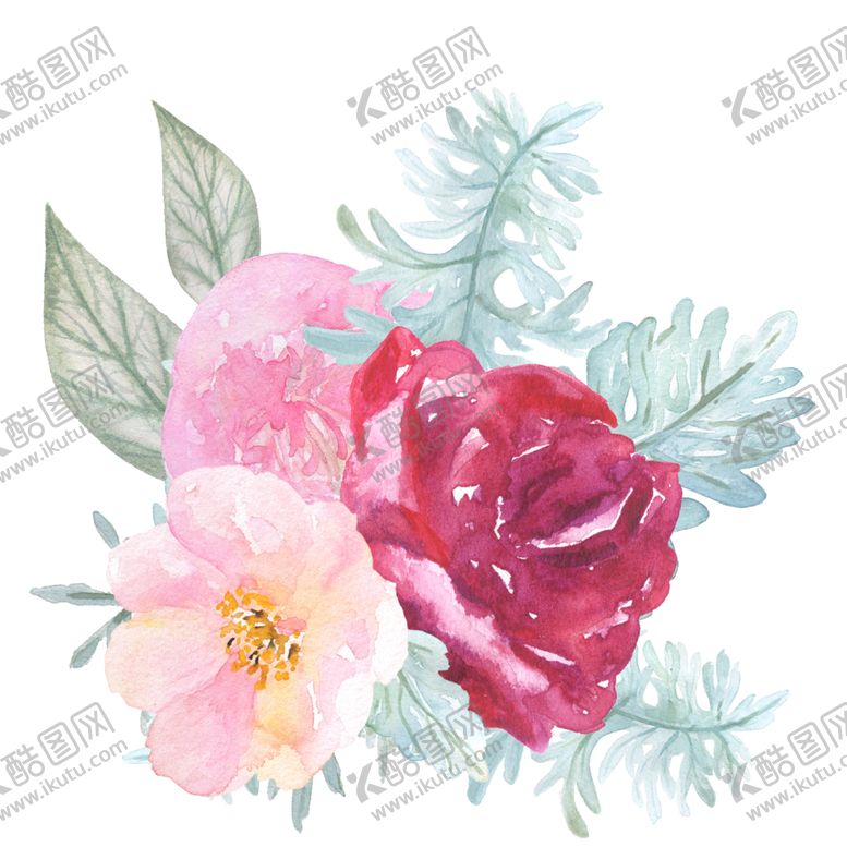 编号：68765004271137297060【酷图网】源文件下载-北欧小清新水彩花朵插画