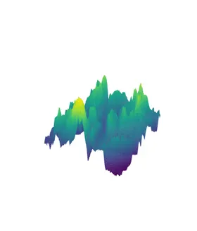 抽象山峰水墨插画烟雾缭绕泼墨