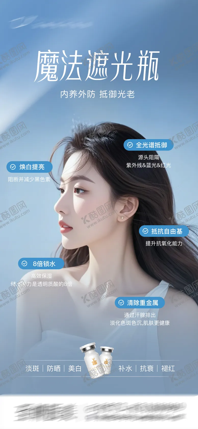 编号：54524806160137355223【酷图网】源文件下载-遮百赫魔法遮光瓶医美海报