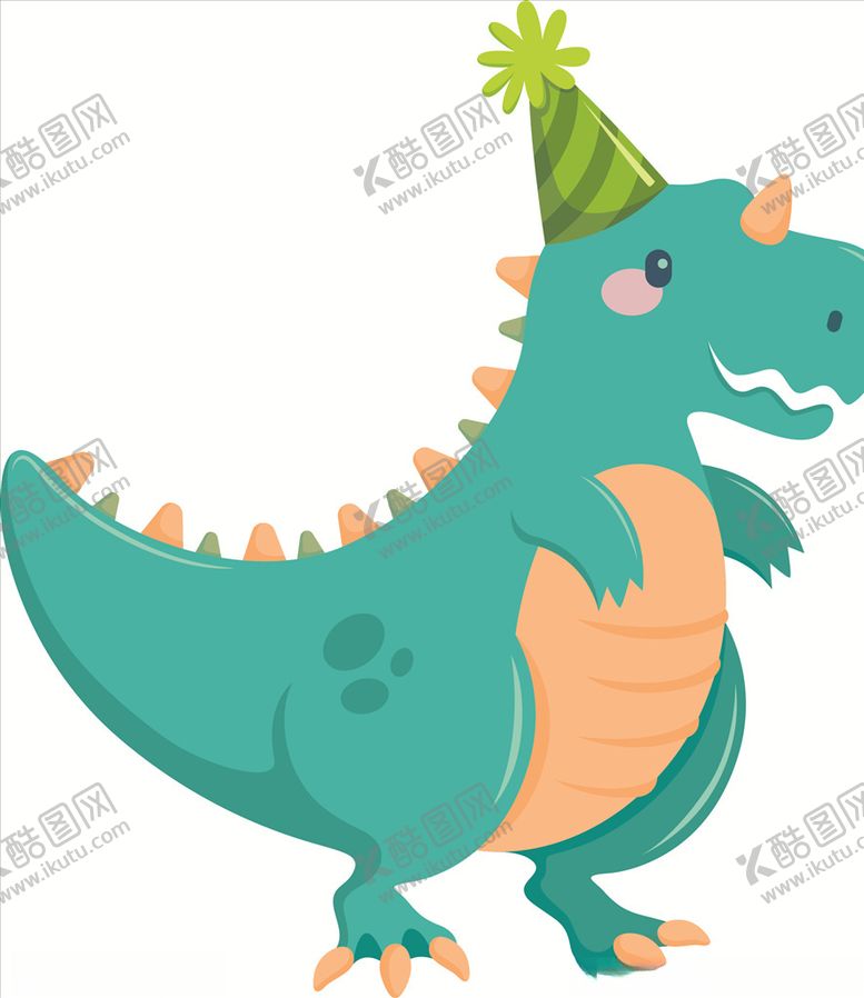 编号：23372210170329154379【酷图网】源文件下载-可爱卡通绿色恐龙