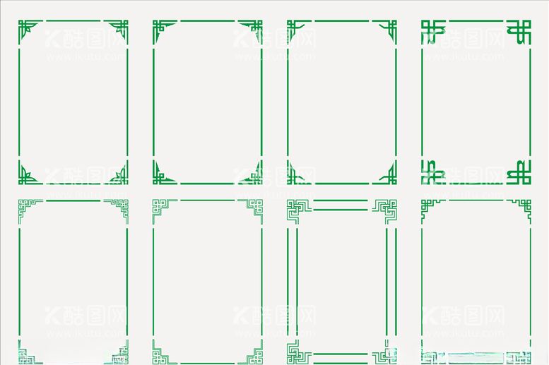 编号：50740403210848243828【酷图网】源文件下载-绿色中国风纹理边框矢量