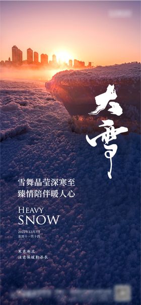 大雪节气海报简约意境二十四