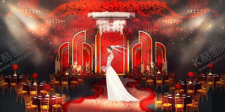 编号：63437010051050249961【酷图网】源文件下载-红色婚礼设计背景图片