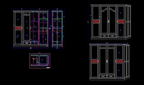 明式如意大衣柜CAD