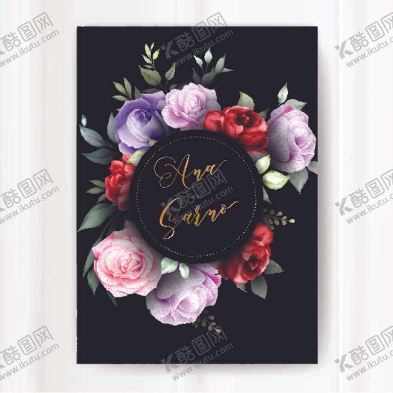 编号：19643810011743413387【酷图网】源文件下载-花卉请柬