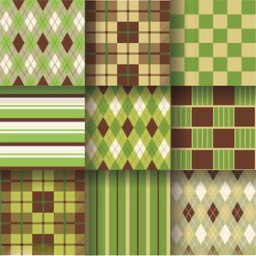 复古几何条纹格子图案集