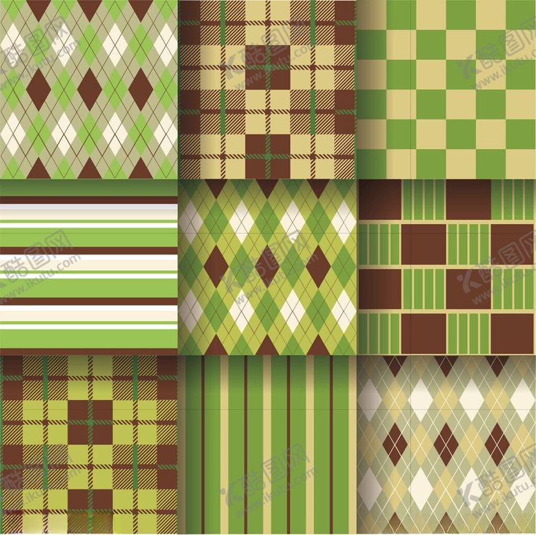 编号：44581011151858119378【酷图网】源文件下载-复古几何条纹格子图案集