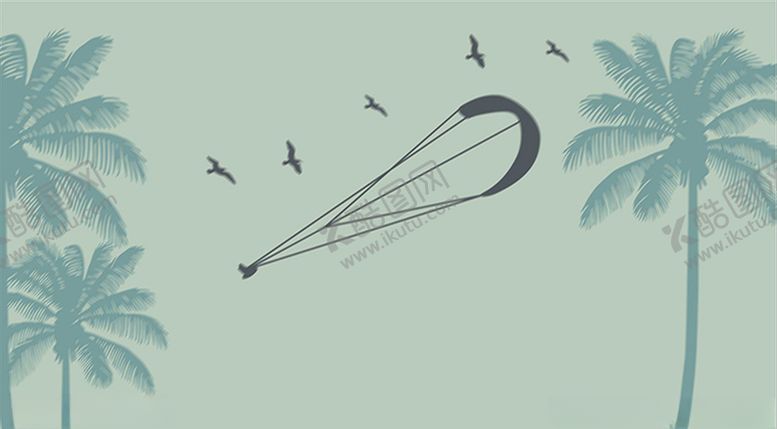 编号：98033409222306371174【酷图网】源文件下载-椰树降落伞