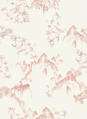 水墨画山黑白山山