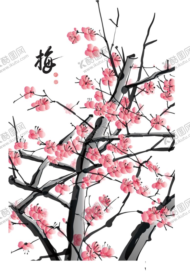 编号：61494107090238372684【酷图网】源文件下载-中国风水墨梅