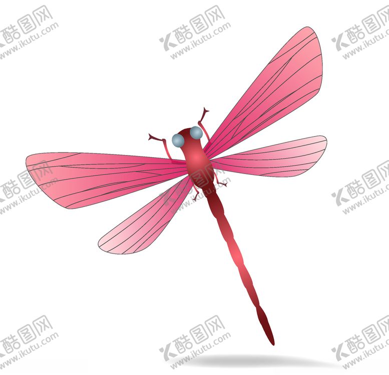 编号：97465503300725526437【酷图网】源文件下载-粉色蜻蜓插画