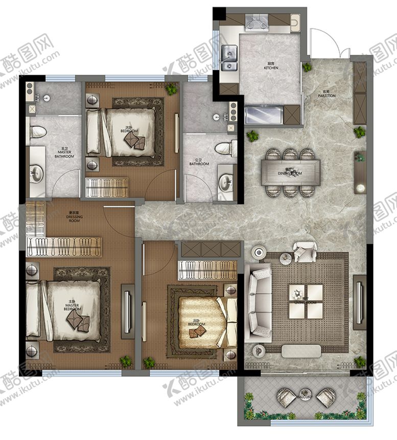 编号：68721309140424086942【酷图网】源文件下载-户型图 家配图 洋房图图片