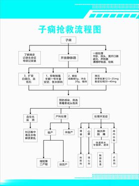 妊娠期高血压综合症抢救流程图贴纸