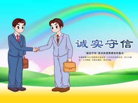 诚实守信社会公益宣传海报素材