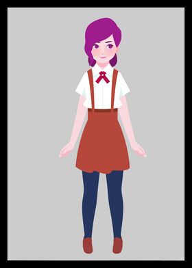 手绘女孩女人美优雅漂亮