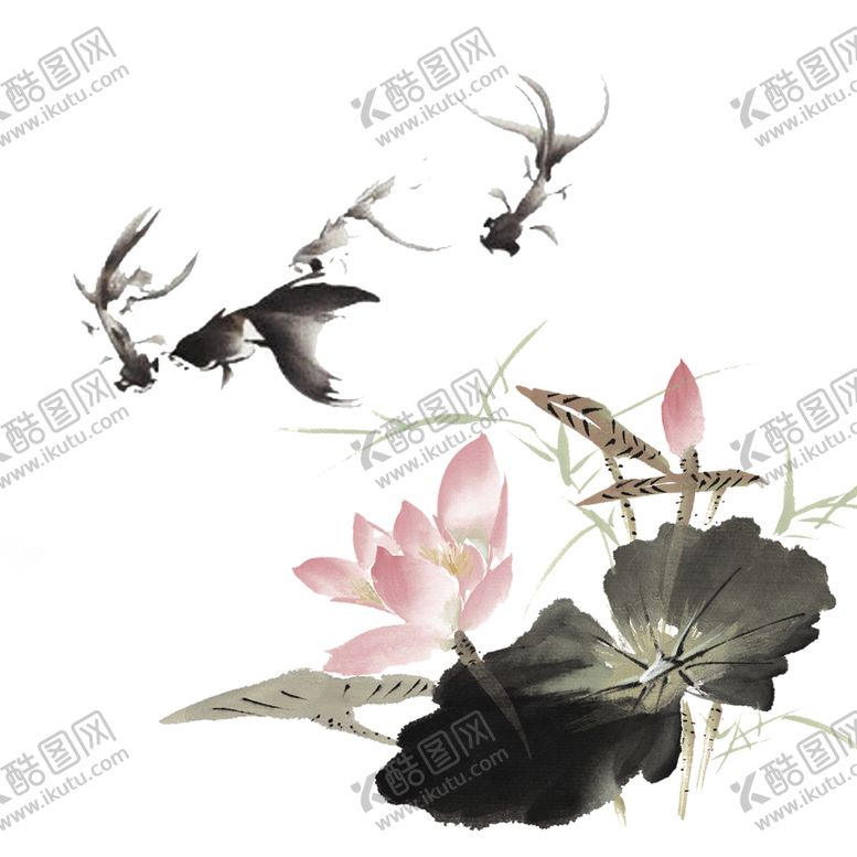 编号：43561601302312462823【酷图网】源文件下载- 金鱼锦鲤手绘插画图片