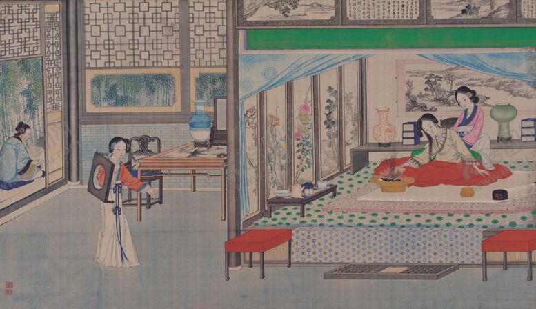 编号：24215505081930447422【酷图网】源文件下载-红楼梦场景精美工笔画