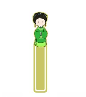 宫女尺子书签