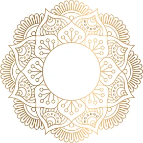 透明底免抠图金色复古花纹