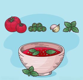 矢量果汁甜品食物素材