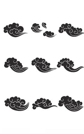 中国风祥云图案花纹底纹PNG春节元素古典边