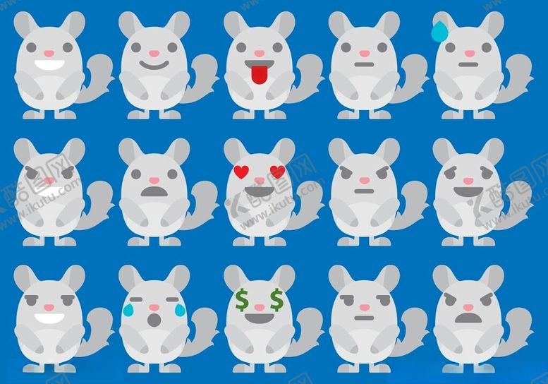 编号：99034704010245119408【酷图网】源文件下载-可爱兔子图案集合