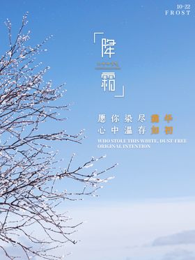 霜降海报分层素材节气雪人