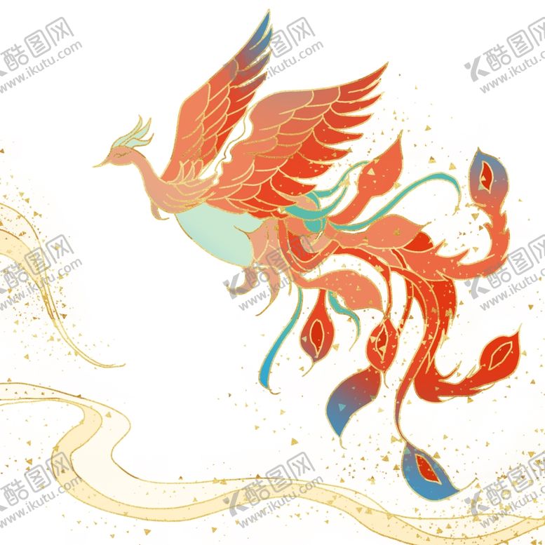 编号：35644702100730184748【酷图网】源文件下载-国潮烫金凤凰