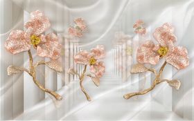 立体花朵电视背景墙