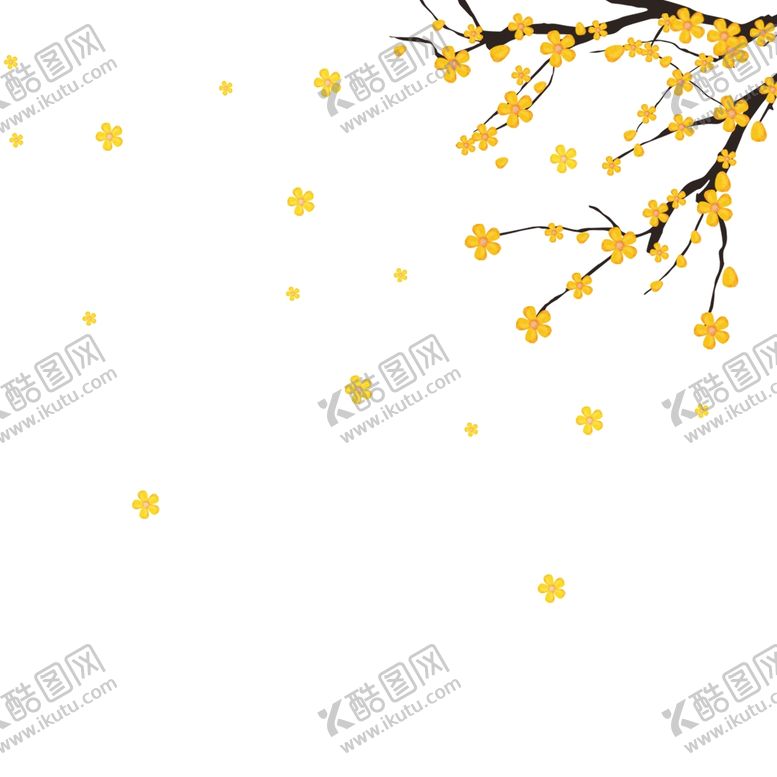 编号：71795710311814394216【酷图网】源文件下载-黄花枝头装饰点缀海报合成素材