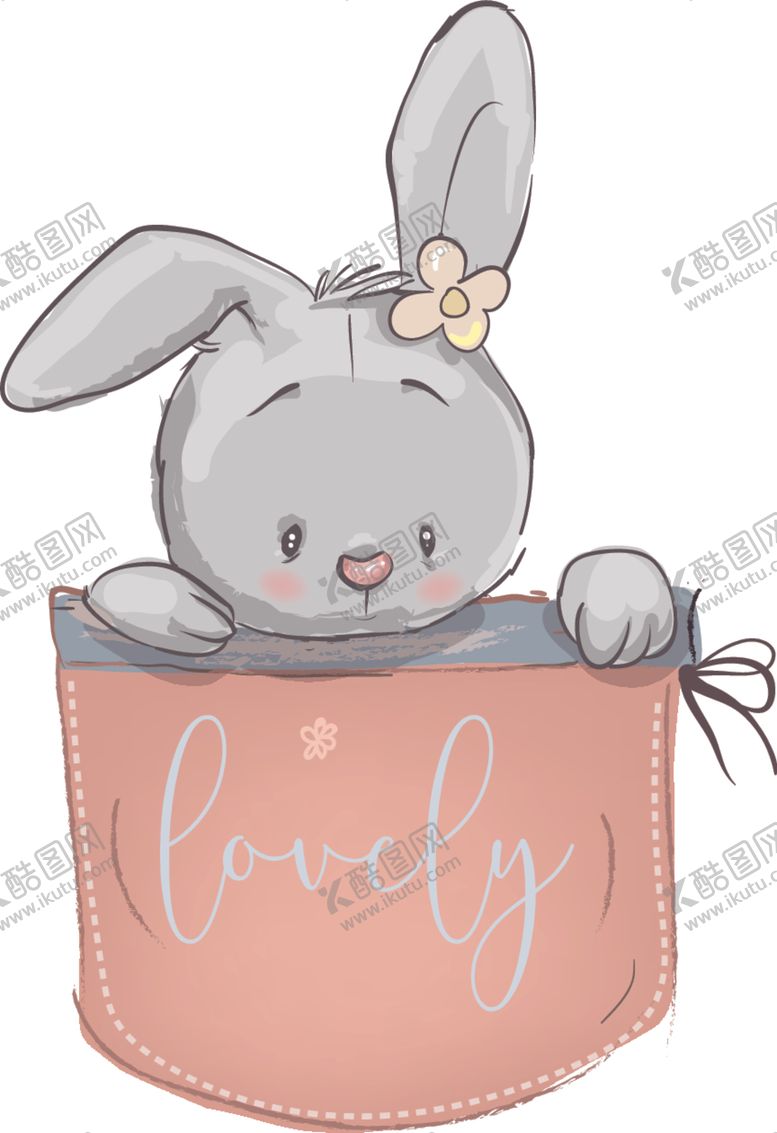 编号：22449009191403323004【酷图网】源文件下载-呆萌可爱小兔子插画