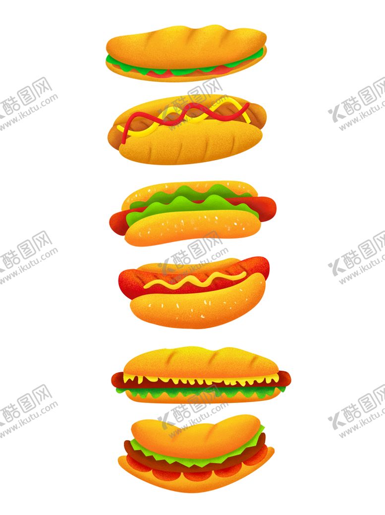 编号：25037109252305511724【酷图网】源文件下载-热狗插画