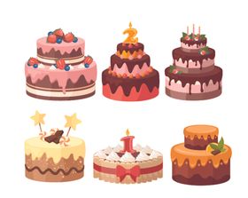 生日蛋糕矢量图