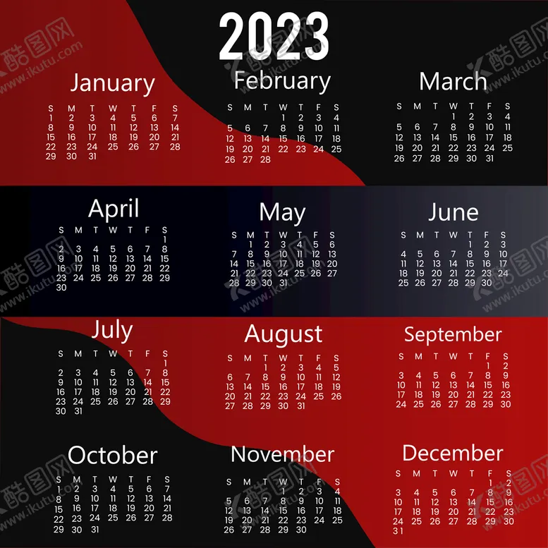 编号：41853611180310022226【酷图网】源文件下载-2023日历
