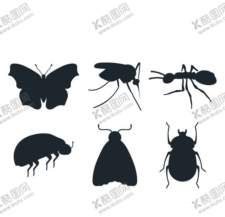 编号：63971607131901357317【酷图网】源文件下载-昆虫剪影