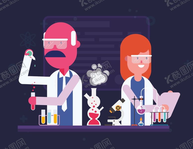 编号：74944809101440238535【酷图网】源文件下载-化学研究实验插画
