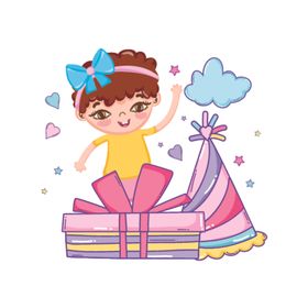 卡通生日女孩