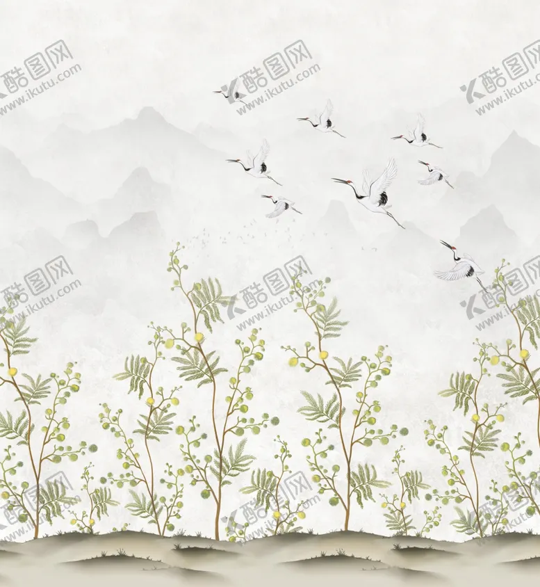 编号：24462701210706058385【酷图网】源文件下载-仙鹤意境