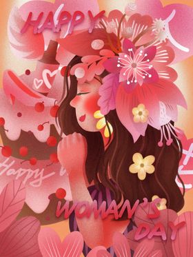 3月8妇女节女神节女王节海报插画日
