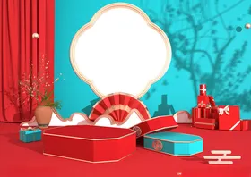 C4D国风电商展台