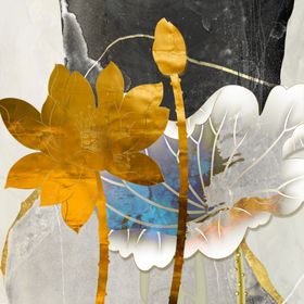 素雅荷花方形装饰画