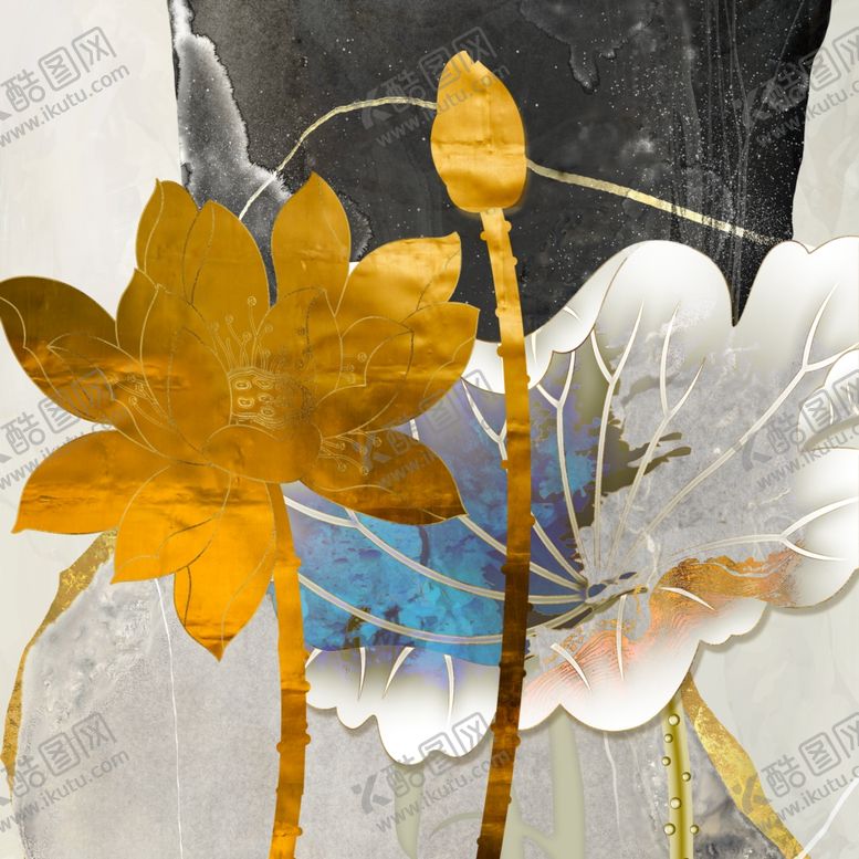 编号：63740611010507047590【酷图网】源文件下载-素雅荷花方形装饰画