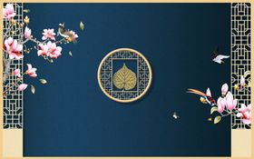 手绘花鸟装饰背景墙