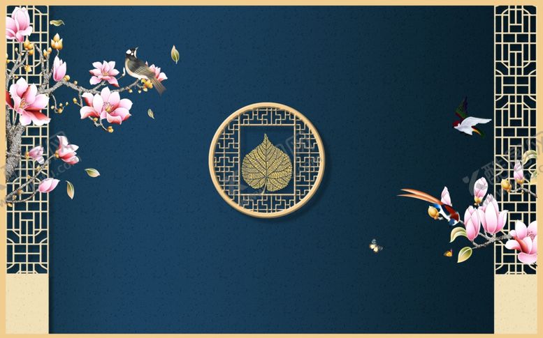 编号：88562807091658186229【酷图网】源文件下载-手绘花鸟装饰背景墙
